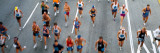 High Angle View of People Running in a Marathon, Chicago Marathon, Chicago, Illinois, USA