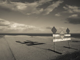 End Road Sign in Desert, Salton Sea, Salton City, Imperial County, California, USA