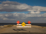 Buy End Road Sign in Desert, Salton Sea, Salton City, Imperial County, California, USA at AllPosters.com