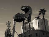 Low Angle View of Neon Signs of a Casino, Fremont Street, the Strip, Las Vegas, Nevada, USA