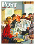 Buy "Flirting Soda Jerk," Saturday Evening Post Cover, October 11, 1947 at AllPosters.com