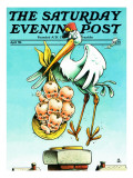 'Stork and Quints,' Saturday Evening Post Cover, April 1, 1984