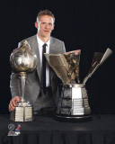 Corey Perry with the Hart Memorial &  ‘Rocket’ Richard Trophies