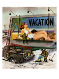 Buy "Billboard Painters in Winter," February 14, 1948 at AllPosters.com