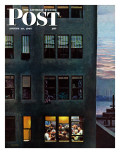 Buy "Office Poker Party," Saturday Evening Post Cover, August 18, 1945 at AllPosters.com