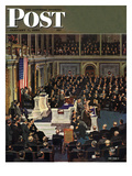 Buy "Joint Session of Congress," Saturday Evening Post Cover, January 7, 1950 at AllPosters.com