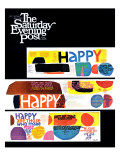 Buy "Happy Collage," Saturday Evening Post Cover, December 28, 1968 at AllPosters.com