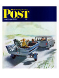 Buy "Highway Boatride," Saturday Evening Post Cover, July 14, 1962 at AllPosters.com