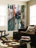 Reflections and Small Bridge of Canal of Venice, Italy