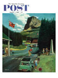 "U.S./Canadian Border at Waterton-Glacier," Saturday Evening Post Cover, August 5, 1961