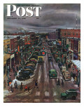 'Falls City, Nebraska at Christmas,' Saturday Evening Post Cover, December 21, 1946
