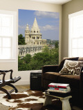 Towers of Fisherman's Bastion on Castle Hill, Buda, Budapest, Hungary