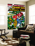 Giant-Size Fantastic Four #4 Cover: Madrox, Medusa, Mr. Fantastic, Thing and Human Torch Fighting