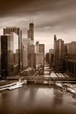 Buy Chicago City View Afternoon BW at AllPosters.com