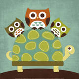 Three Owls on Turtle