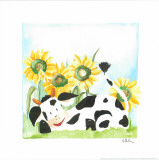 Buy Little Cow And Sunflowers at AllPosters.com
