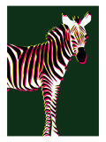 Zebra in Green Vertical