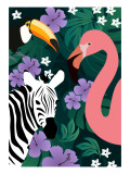Zebra and Birds