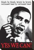 Barack Obama, Block By Block, Brick By Brick Stretched Canvas Print