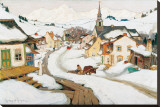Village in the Laurentians Stretched Canvas Print