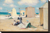 Beach at Dinard Stretched Canvas Print