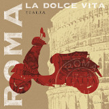 Motoring in Rome Art Print