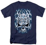 Flaming Chrome Skull