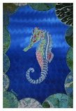 Seahorse on Blue