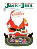 Santa and the Train - Jack and Jill, December 1957 Giclee Print