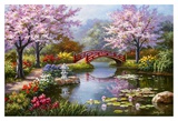 Japanese Garden in Bloom Kunstdruck