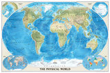 National Geographic World Physical Map Poster