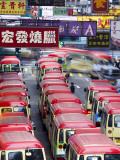 Mini-Buses Parked on Fa Yuen Street, Mong Kok, Kowloon, Hong Kong, China