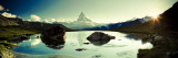 Switzerland, Valais, Zermatt, Lake Stelli and Matterhorn (Cervin) Peak
