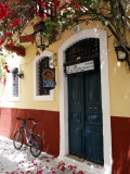 Colourful Alleyway and Entrance to Taverna Larenzo, Rethymnon Old Town, Crete, Greece