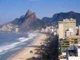 Brazil, Rio De Janeiro, Ipenema Beach Looking Towards Leblon