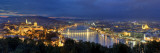 Hungary, Budapest, Castle District, Royal Palace and Chain Bridge over River Danube