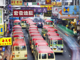 Mini-Buses Parked on Fa Yuen Street, Mong Kok, Kowloon, Hong Kong, China