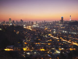 View of Johannesburg Skyline at Sunset, Gauteng, South Africa