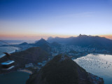 Brazil, Rio De Janeiro, Cable Car on Sugar Loaf Mountain and Vermelha Beach, Copacabana, Botafogo B
