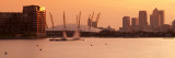 Uk, England, London, Royal Victoria Dock, Canary Wharf Skyline and O2 Arena (Millennium Dome)