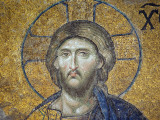 Turkey, Istanbul, Hagia Sophia; Detail from the Deesis Mosaic