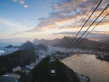Brazil, Rio De Janeiro, Cable Car on Sugar Loaf Mountain and Vermelha Beach, Copacabana, Botafogo B