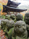 Asia, Japan; Kyoto, Sagano, Arashiyama, Otagi Nenbutsu Dera Temple, Stone Images