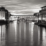 Golden Ponte Vecchio Black and White