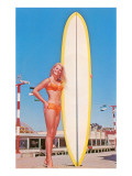 Blonde Bathing Beauty with Board