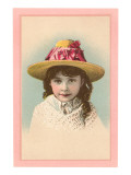 Victorian Girl in Straw Hat
