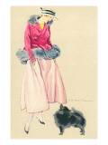 Fashionable Woman with Pomeranian
