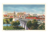 Colorado River Bridge and Austin, Texas Skyline