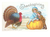 Children with Pumpkin, Thanksgiving Turkey