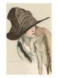 Woman in Hat Art Print